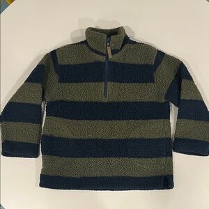 Mini Boden Olive and Navy Fleece Half-Zip